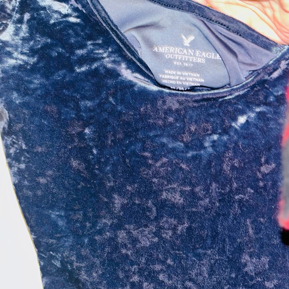 American Eagle Velvet Top in Navy - Picture 2 of 2